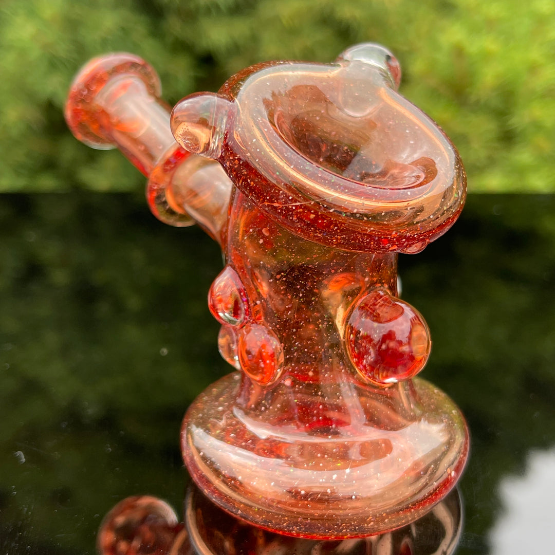 Red Blizzard Opal Hand Cannon Glass Pipe JHP Glass   