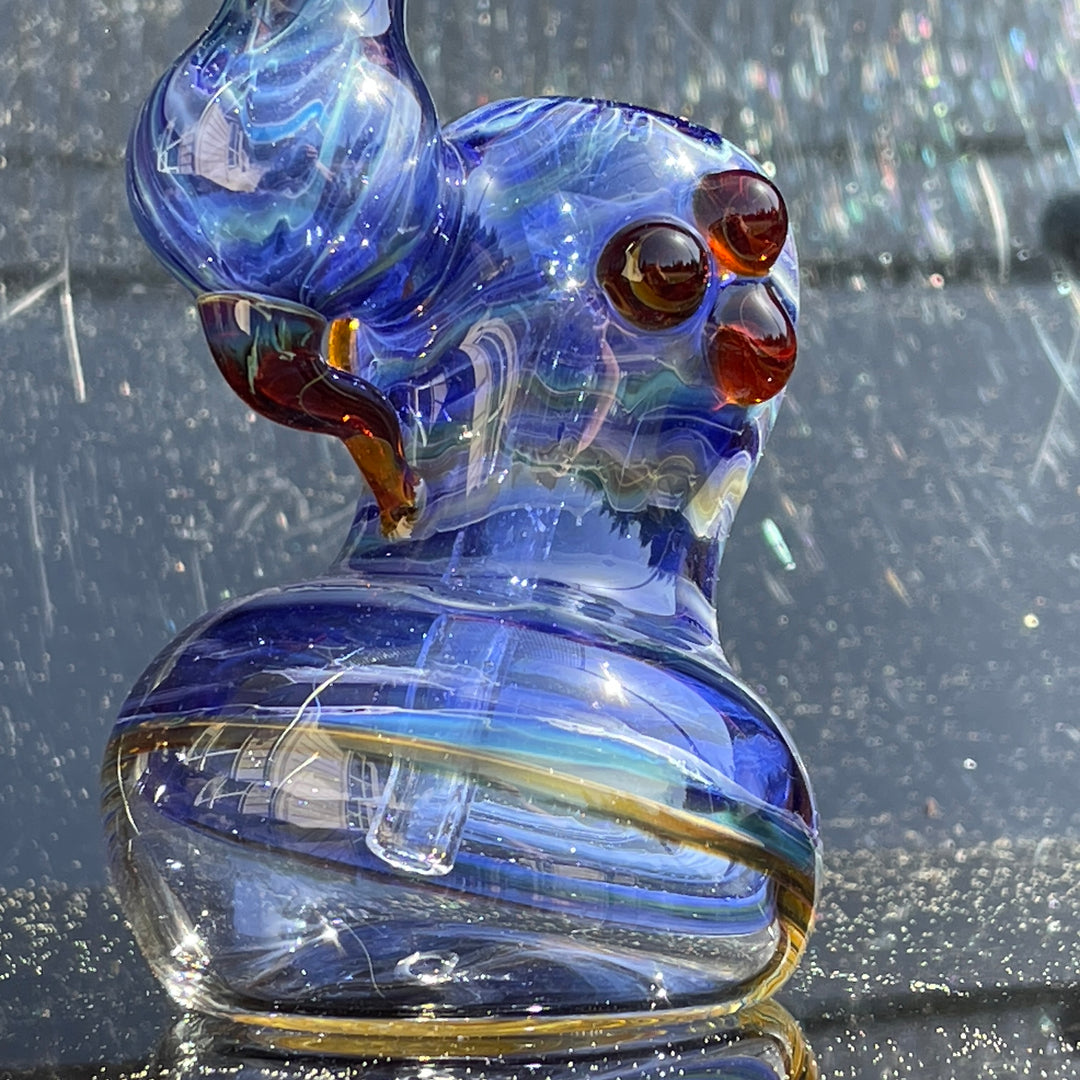 Blue Marble Bubbler Glass Pipe Sable Haze   