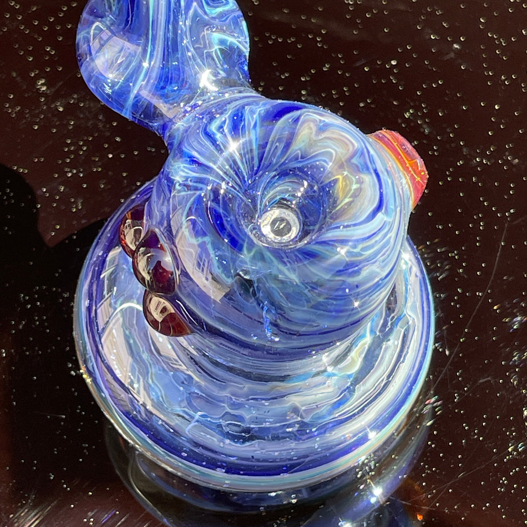 Blue Marble Bubbler Glass Pipe Sable Haze   
