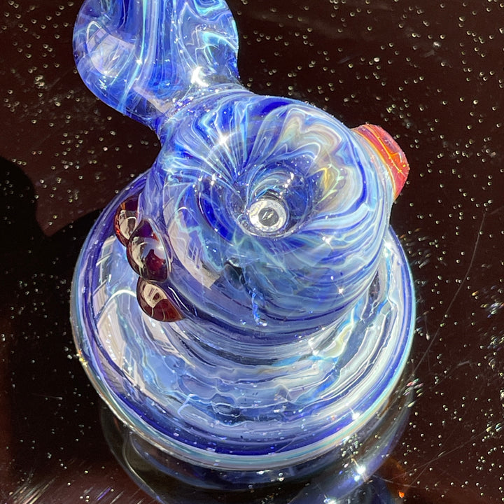 Blue Marble Bubbler Glass Pipe Sable Haze   