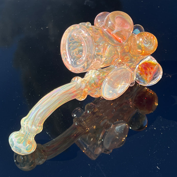 Large Gold Fumed Marbled Sherlock Glass Pipe Sugar Shack