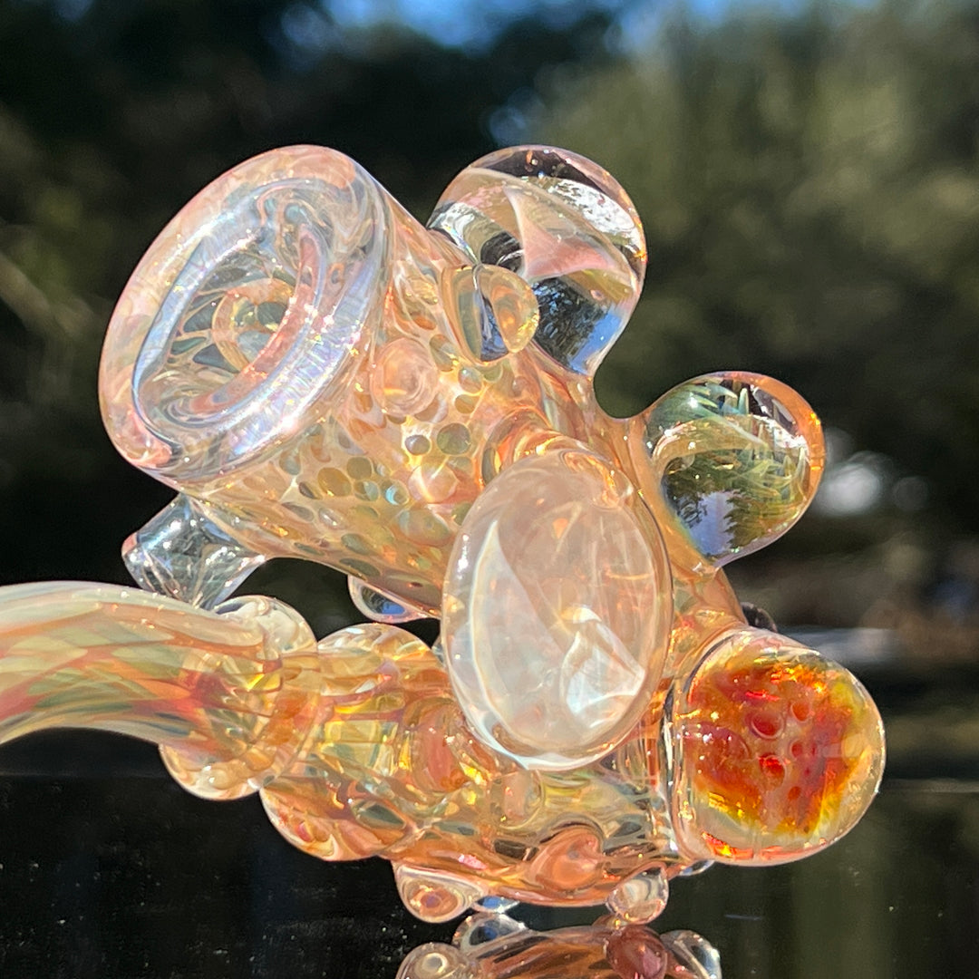 Large Gold Fumed Marbled Sherlock Glass Pipe Sugar Shack