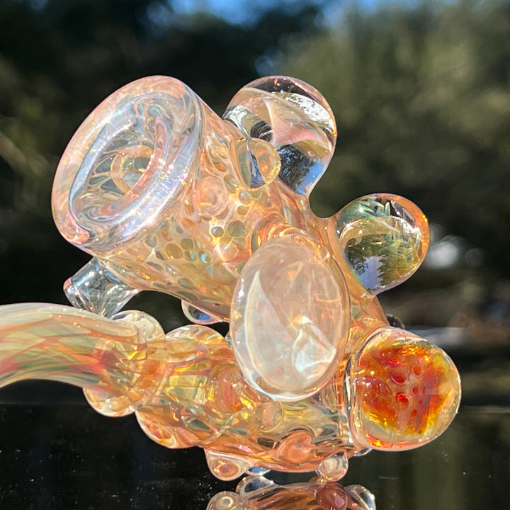 Large Gold Fumed Marbled Sherlock Glass Pipe Sugar Shack