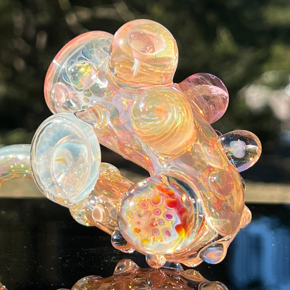Large Gold Fumed Marbled Sherlock Glass Pipe Sugar Shack