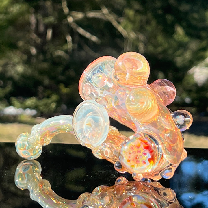 Large Gold Fumed Marbled Sherlock Glass Pipe Sugar Shack