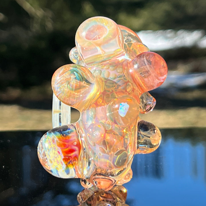Large Gold Fumed Marbled Sherlock Glass Pipe Sugar Shack