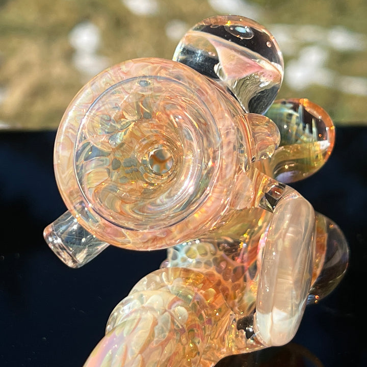 Large Gold Fumed Marbled Sherlock Glass Pipe Sugar Shack