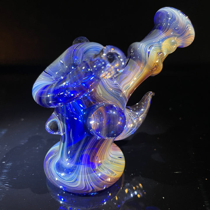 Blue Horny Hand Cannon Glass Pipe JHP Glass   