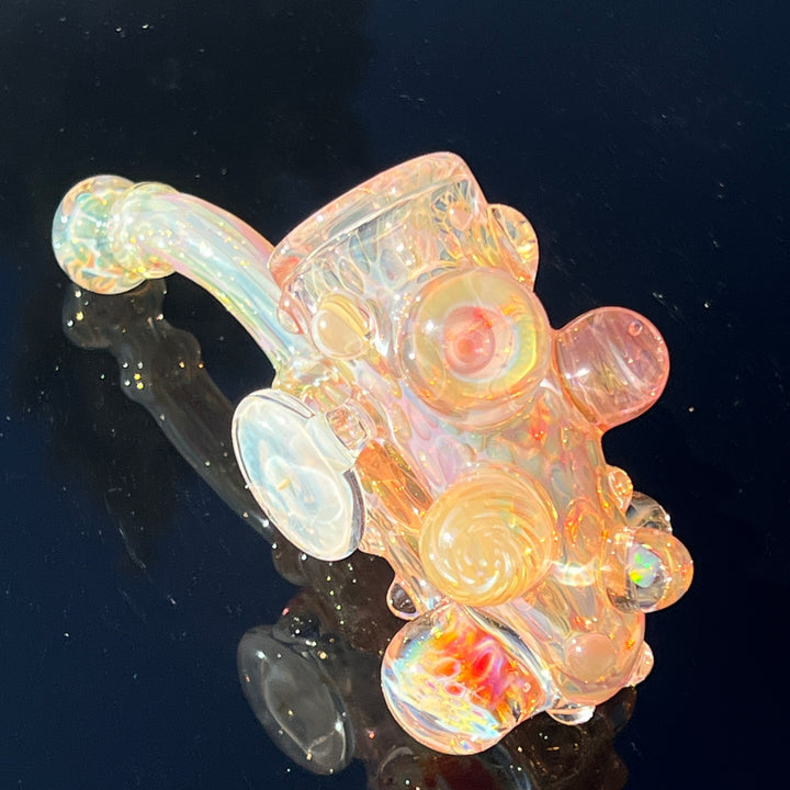 Large Gold Fumed Marbled Sherlock Glass Pipe Sugar Shack
