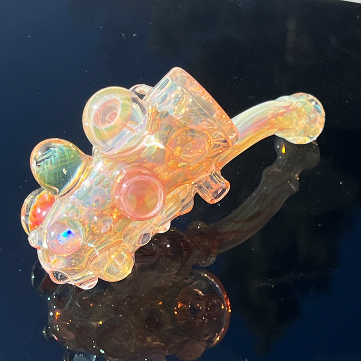 Large Gold Fumed Marbled Sherlock Glass Pipe Sugar Shack