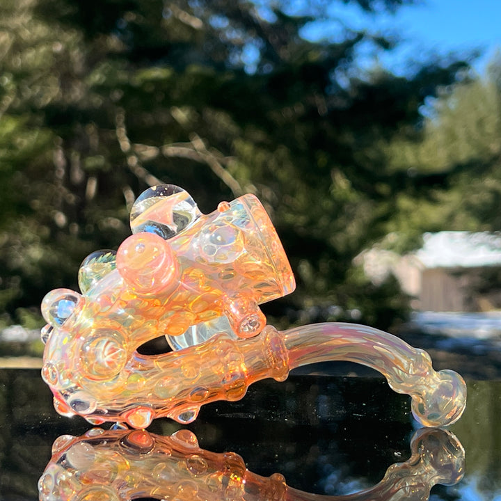 Large Gold Fumed Marbled Sherlock Glass Pipe Sugar Shack