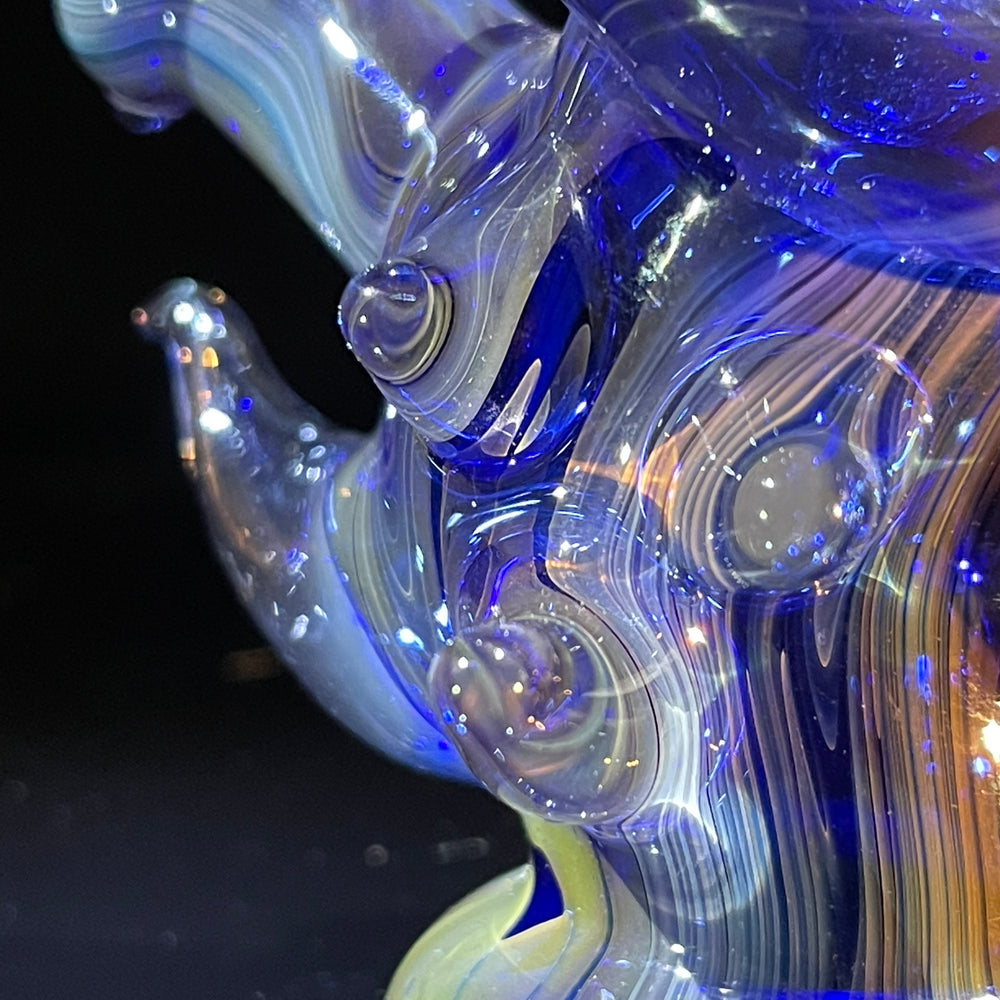 Blue Horny Hand Cannon Glass Pipe JHP Glass   