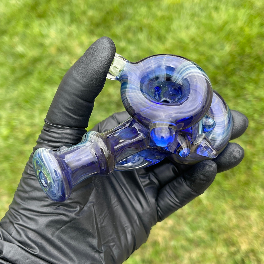 Blue Horny Hand Cannon Glass Pipe JHP Glass   