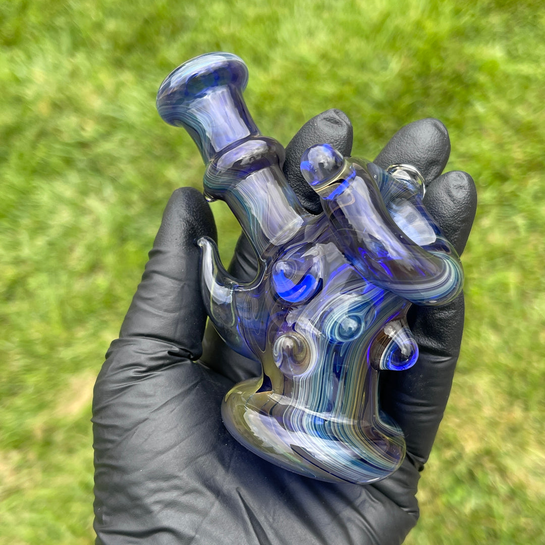 Blue Horny Hand Cannon Glass Pipe JHP Glass   
