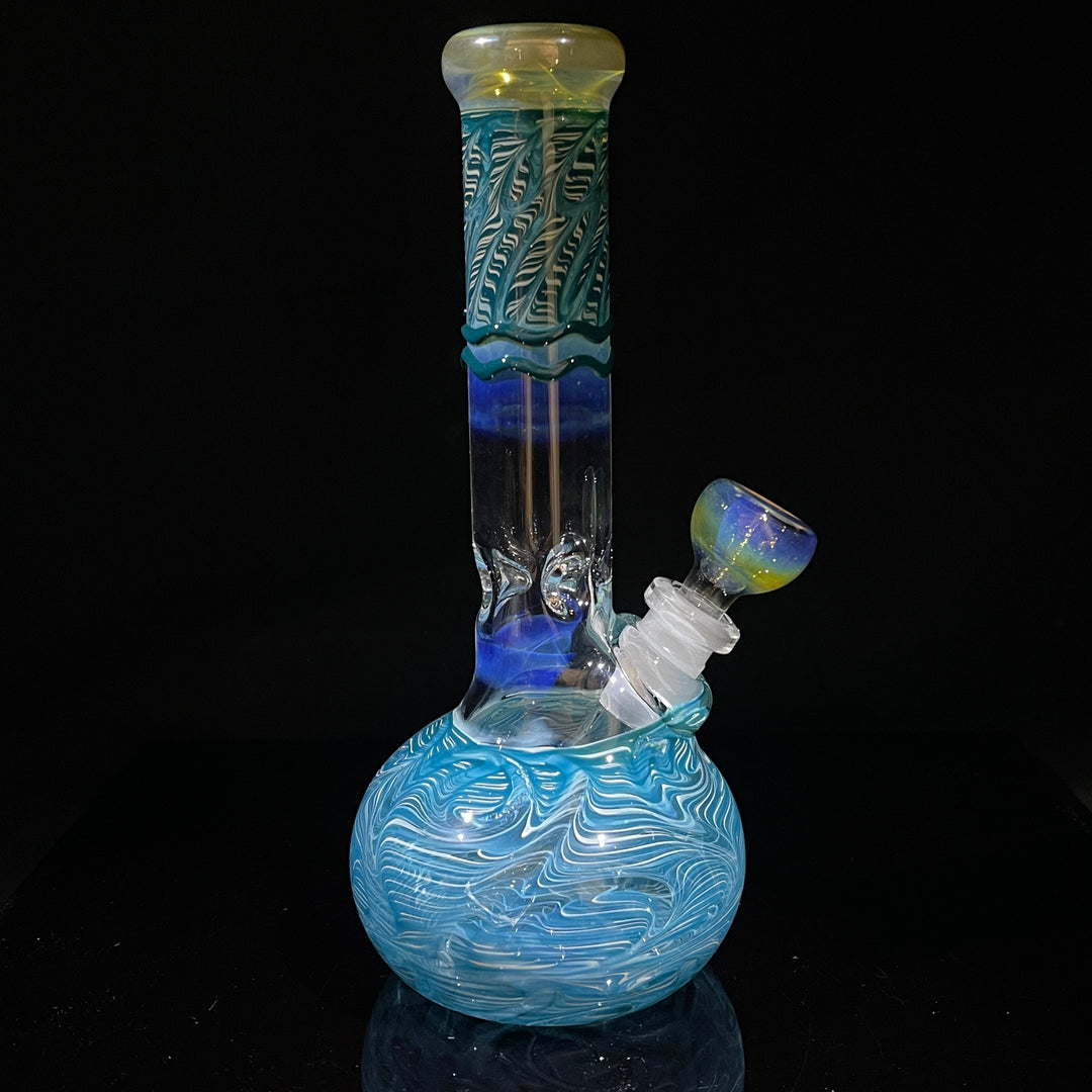 8" Bubble Color Rake Bong Glass Pipe Mary Jane's Glass