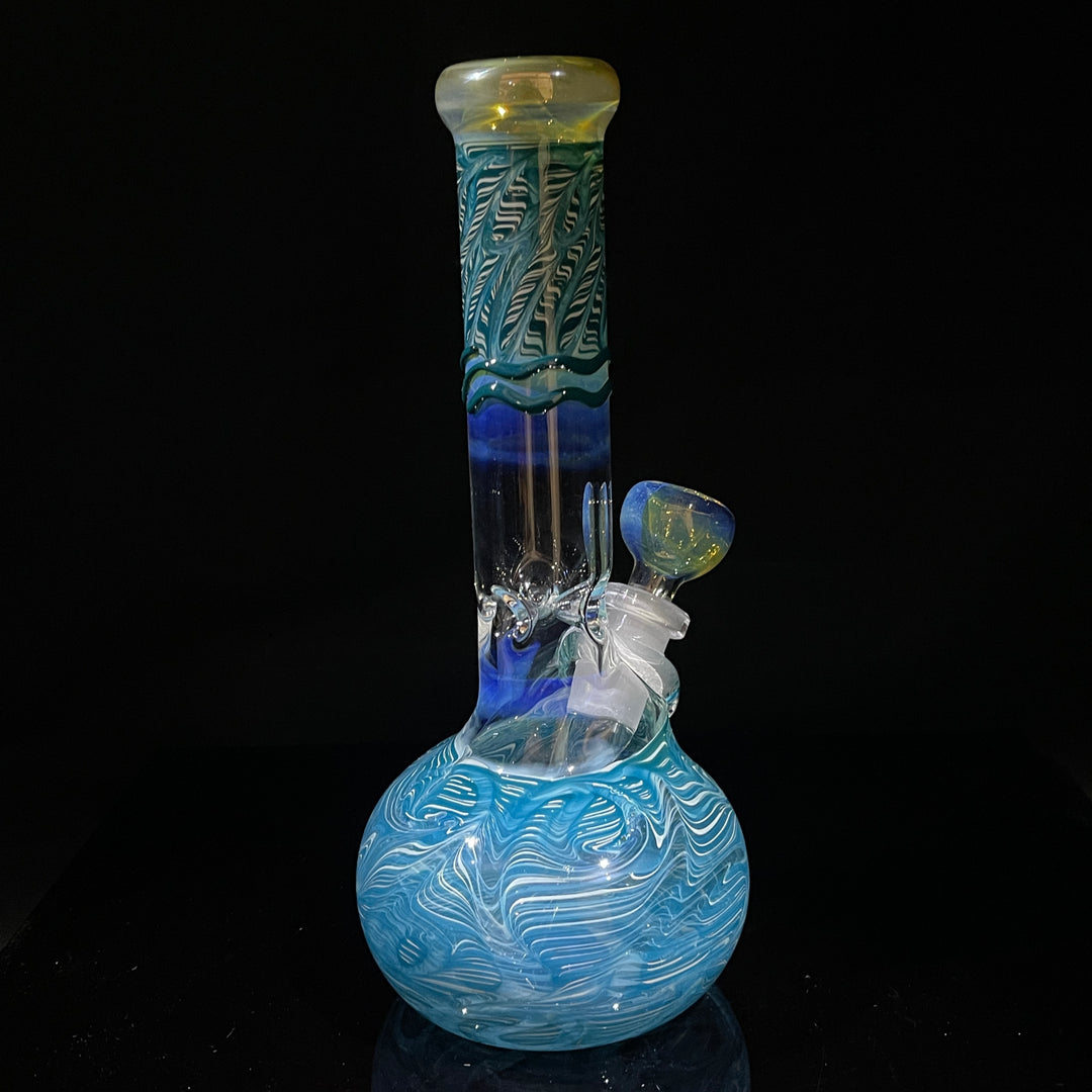 8" Bubble Color Rake Bong Glass Pipe Mary Jane's Glass