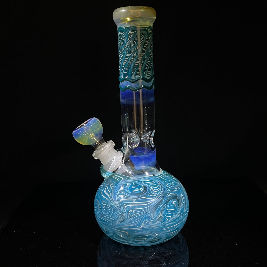 8" Bubble Color Rake Bong Glass Pipe Mary Jane's Glass