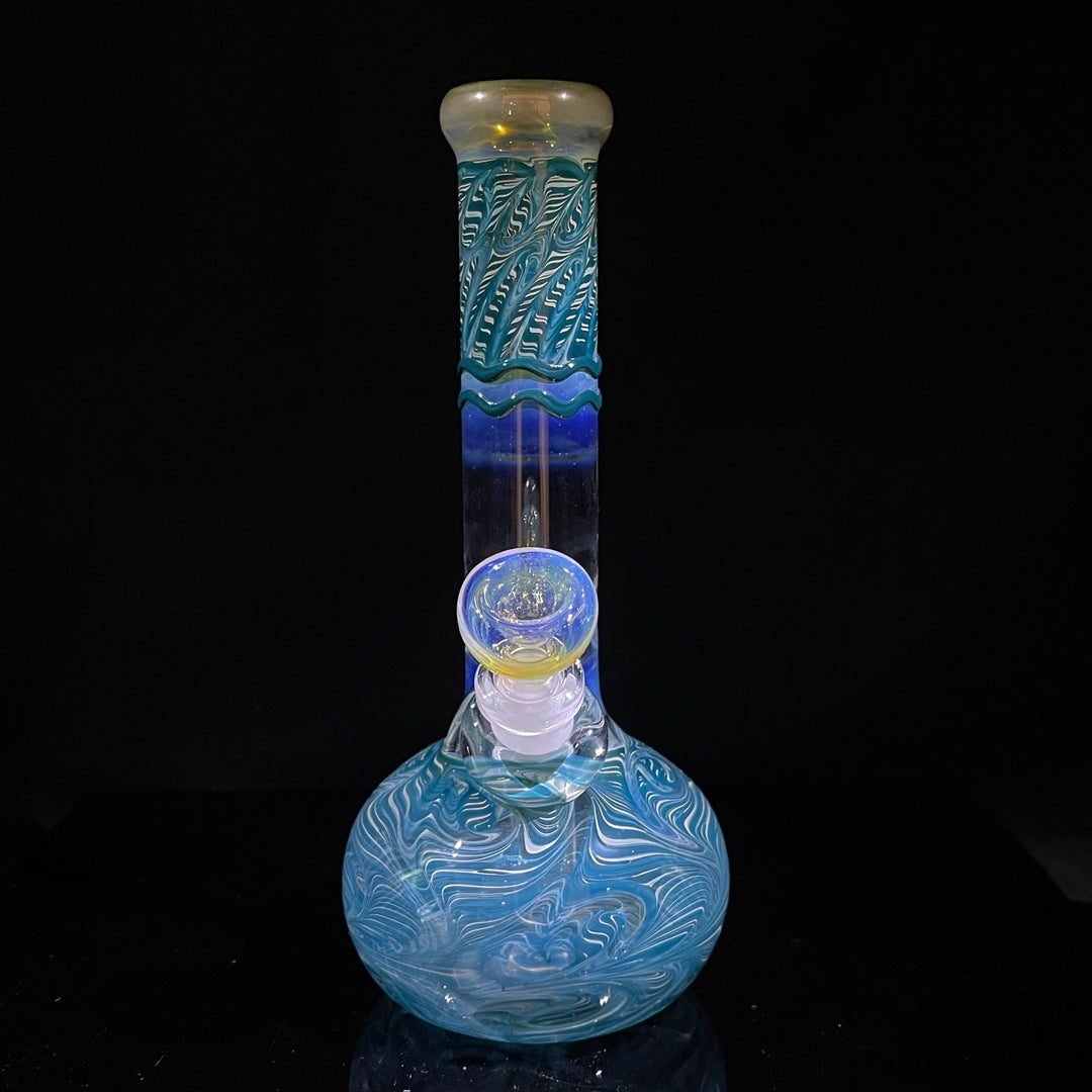 8" Bubble Color Rake Bong Glass Pipe Mary Jane's Glass