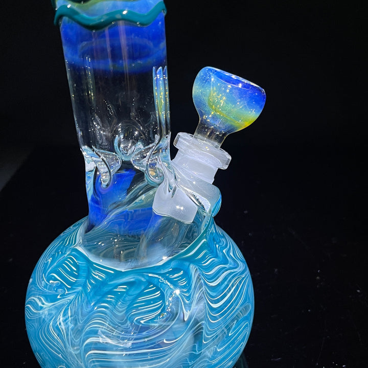 8" Bubble Color Rake Bong Glass Pipe Mary Jane's Glass