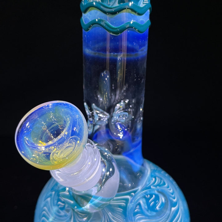 8" Bubble Color Rake Bong Glass Pipe Mary Jane's Glass