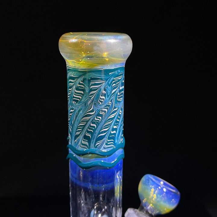 8" Bubble Color Rake Bong Glass Pipe Mary Jane's Glass