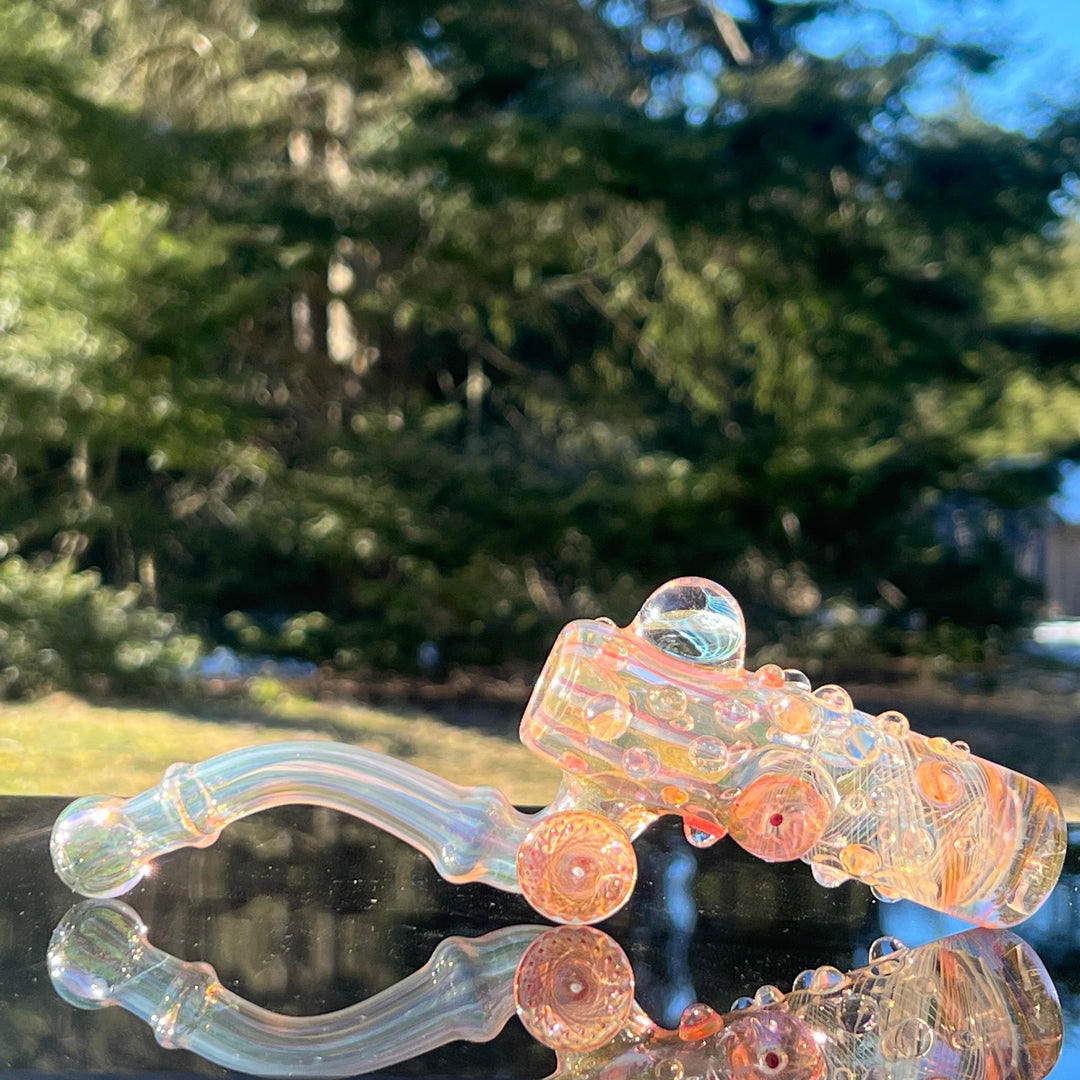Gold Fumed Marble Bottom Sherlock Glass Pipe Sugar Shack