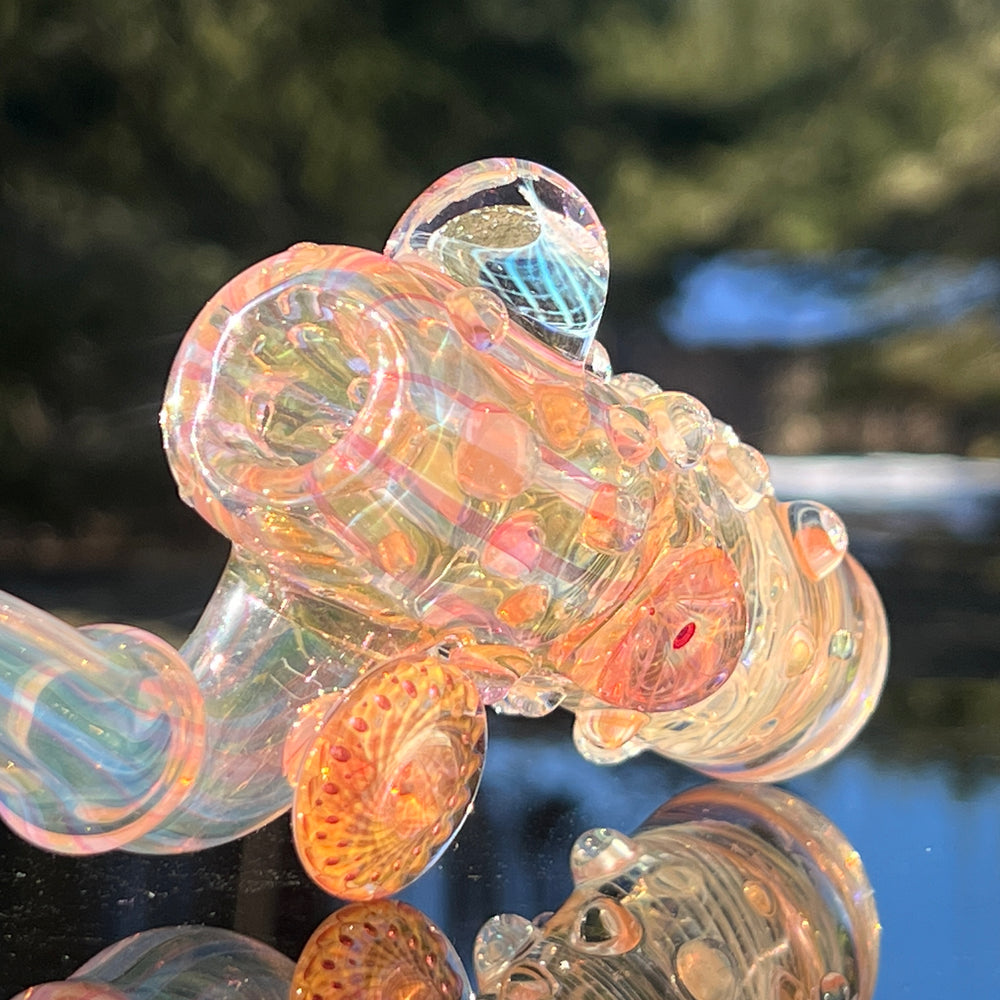 Gold Fumed Marble Bottom Sherlock Glass Pipe Sugar Shack