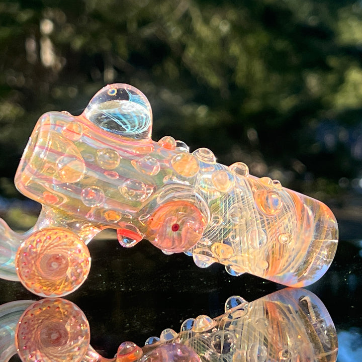 Gold Fumed Marble Bottom Sherlock Glass Pipe Sugar Shack