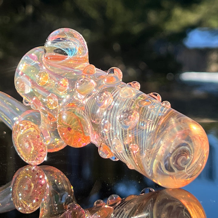 Gold Fumed Marble Bottom Sherlock Glass Pipe Sugar Shack