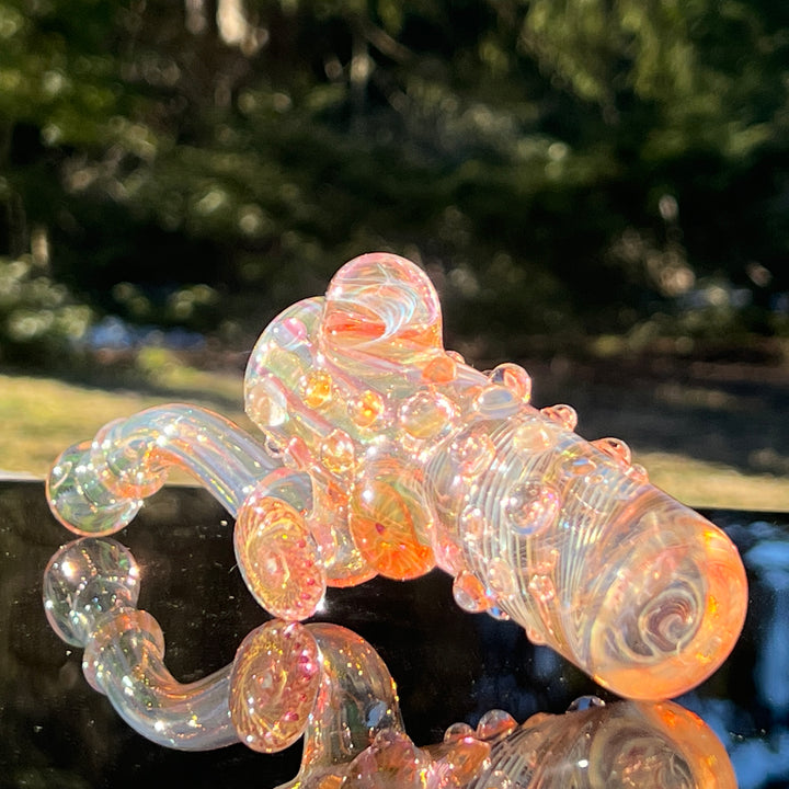 Gold Fumed Marble Bottom Sherlock Glass Pipe Sugar Shack