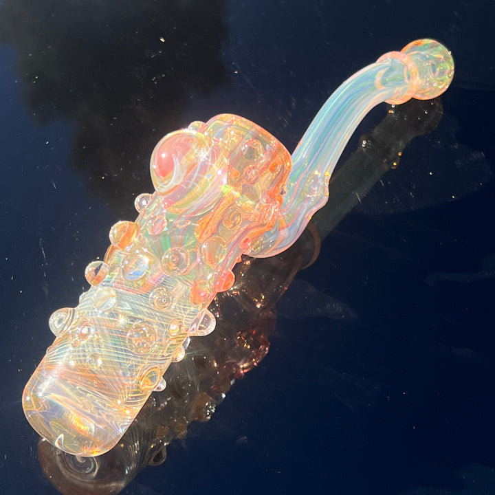 Gold Fumed Marble Bottom Sherlock Glass Pipe Sugar Shack