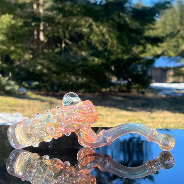 Gold Fumed Marble Bottom Sherlock Glass Pipe Sugar Shack