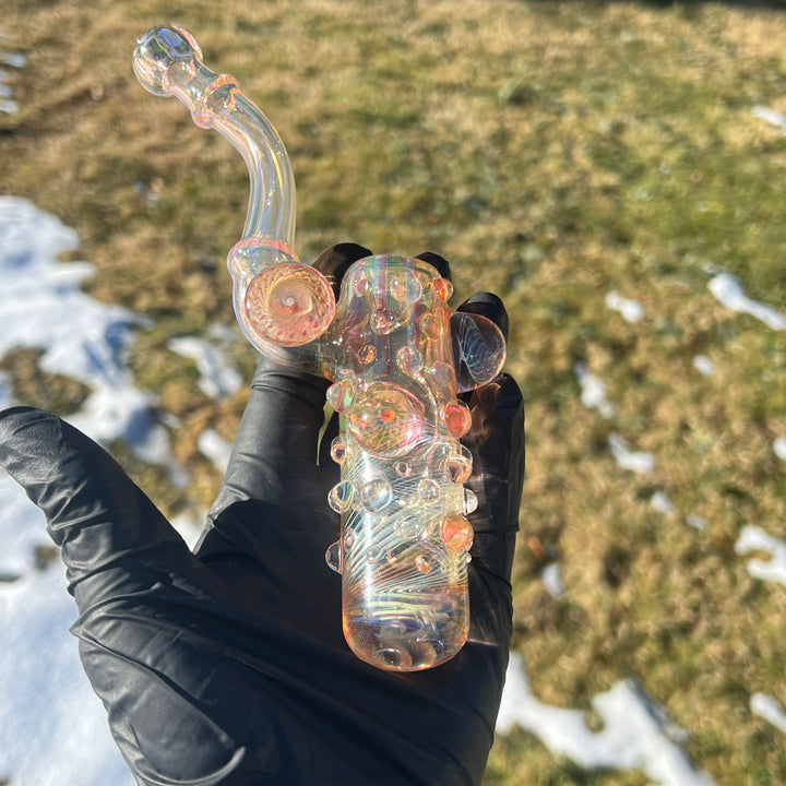 Gold Fumed Marble Bottom Sherlock Glass Pipe Sugar Shack