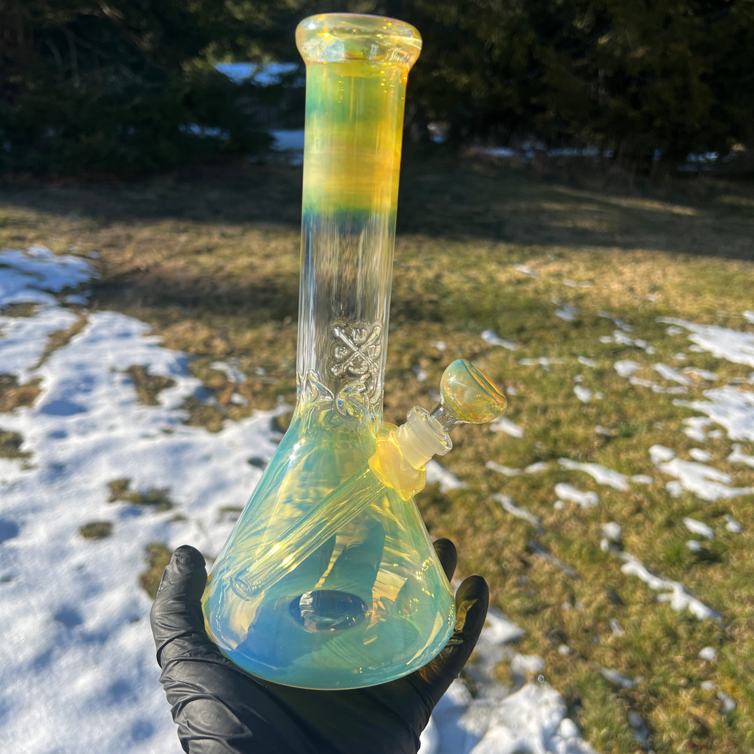 10.5" Fumed Beaker Bong Glass Pipe Mary Jane's Glass