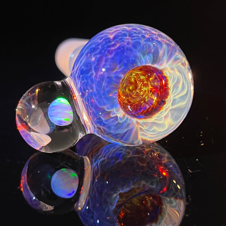 18mm Purple Nebula Pullslide with White Planet Opal Accessory Tako Glass   
