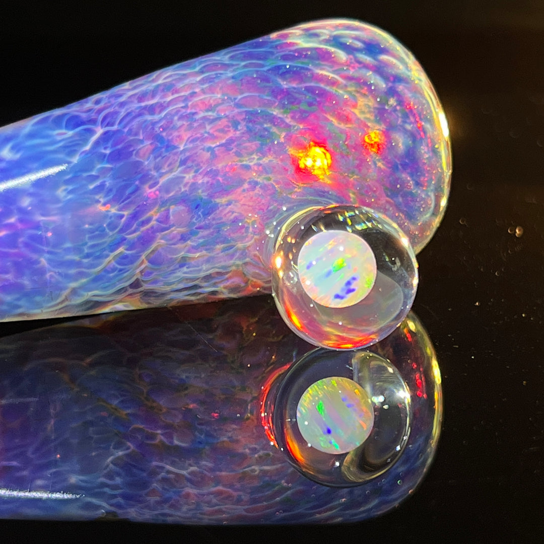 18mm Purple Nebula Pullslide with White Planet Opal Accessory Tako Glass   