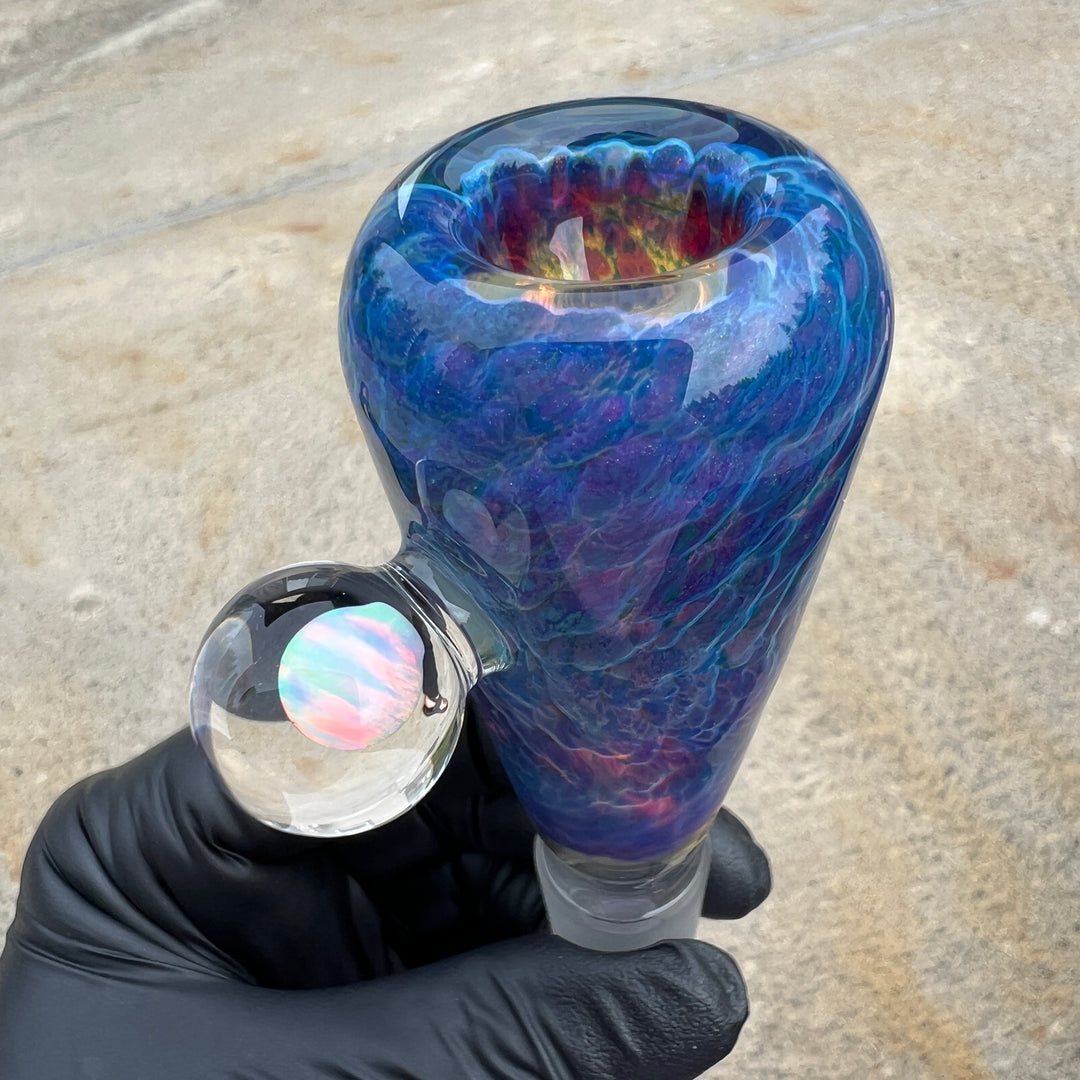 18mm Purple Nebula Pullslide with White Planet Opal Accessory Tako Glass   