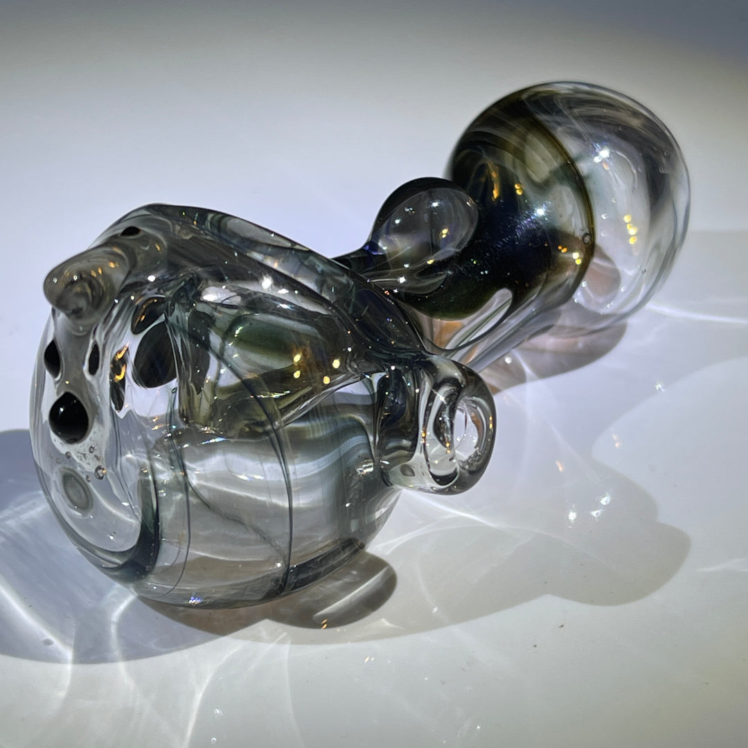 Black Smoke Sparkle Spoon Glass Pipe JHP Glass   