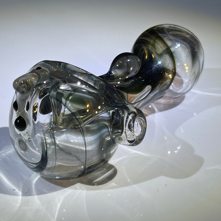Black Smoke Sparkle Spoon Glass Pipe JHP Glass   