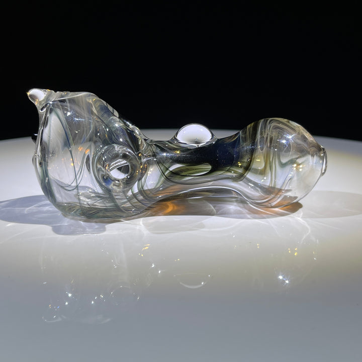 Black Smoke Sparkle Spoon Glass Pipe JHP Glass   