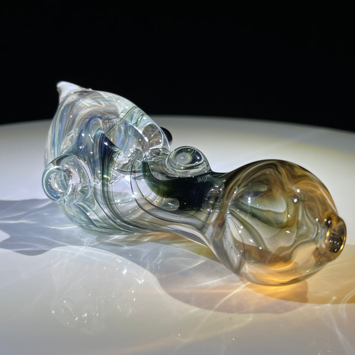 Black Smoke Sparkle Spoon Glass Pipe JHP Glass   