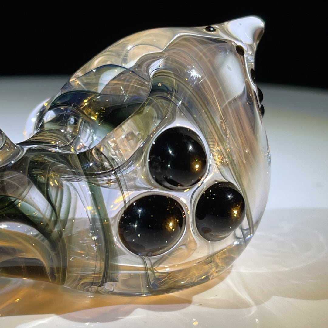 Black Smoke Sparkle Spoon Glass Pipe JHP Glass   