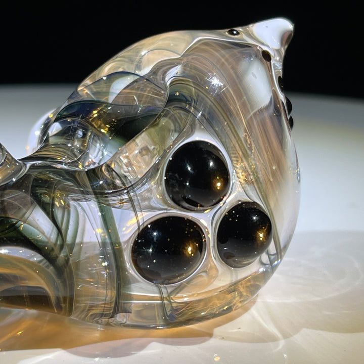 Black Smoke Sparkle Spoon Glass Pipe JHP Glass   