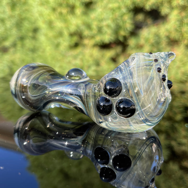 Black Smoke Sparkle Spoon Glass Pipe JHP Glass   