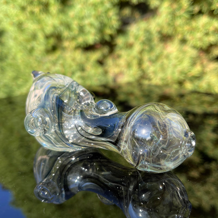 Black Smoke Sparkle Spoon Glass Pipe JHP Glass   