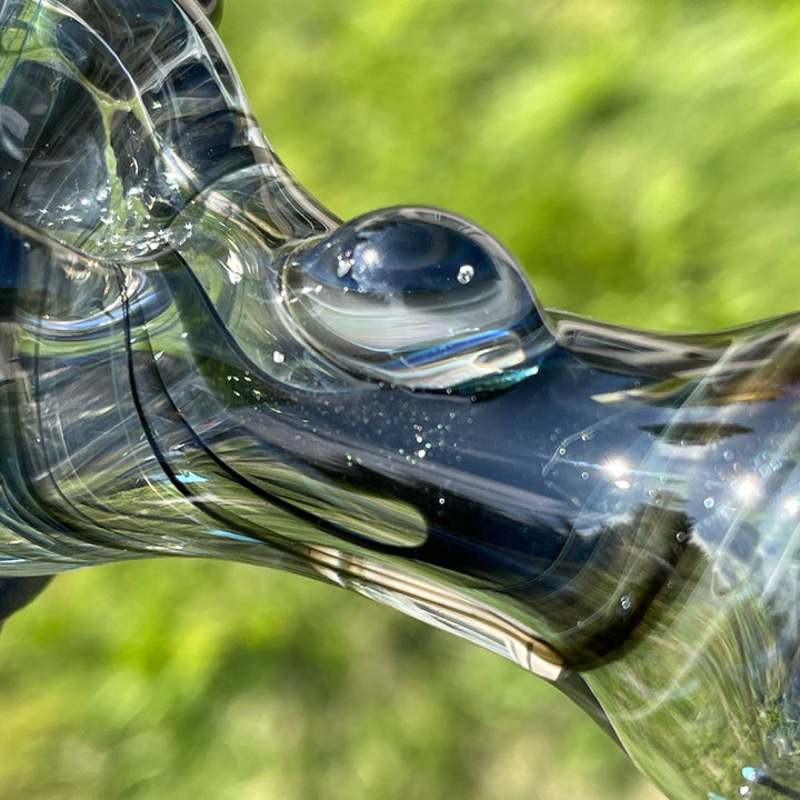 Black Smoke Sparkle Spoon Glass Pipe JHP Glass   