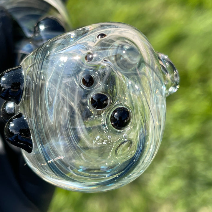 Black Smoke Sparkle Spoon Glass Pipe JHP Glass   