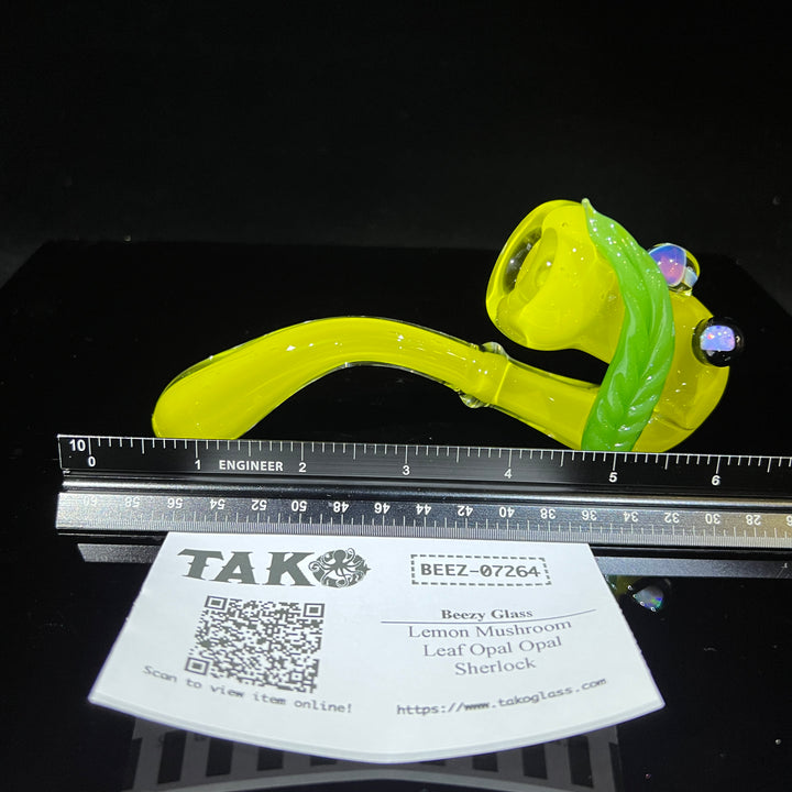 Lemon Mushroom Leaf Opal Opal Sherlock Glass Pipe Beezy Glass   