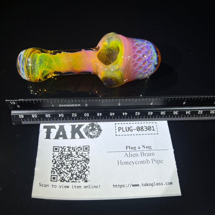 Alien Brain Honeycomb Pipe Glass Pipe Plug a Nug