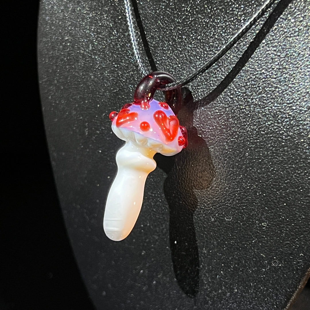 Pink Mushroom Heart Pendant Jewelry Beezy Glass   